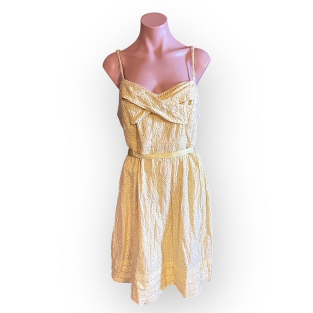 Torrid Women’s Plus Size 20 Yellow Eyelet Sleeveless Knee Length Dress